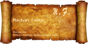 Machan Fedor névjegykártya